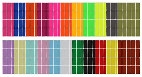 Royal Green Rectangular Label Stickers Assorted Adhesive Labels in 22 Assorted Colors 40mm x 19mm (4cm x 2cm) 440 Pack