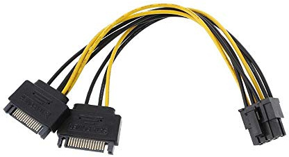 axGear Dual SATA to PCI-E Power Cable 15Pin SATA to 8 pin / 6 pin Video Card Power Wire