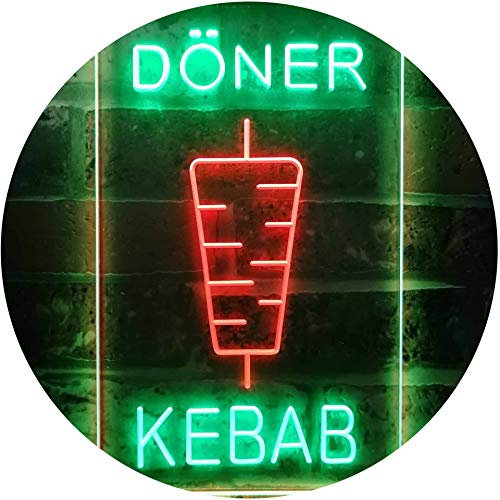 Doner Kebab Restaurant Café Décor Bar Dual Color LED Barlicht Neonlicht Lichtwerbung Neon Sign Grün & Rot 400 x 600mm st6s46-i2639-gr