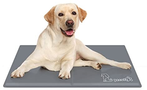 pecute Dog Cooling Mat Medium 65x50cm, Sturdy Pet Cool Mat Safe Gel Self Cooling Pad, Suitable for Dogs Cats in Hot Summer(Grey)