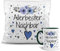 PR Print Royal Geschenk-Set aus Tasse und Kissen mit Füllung - Allerbester Nachbar - Persönliche Geschenkidee für Beste Freunde, Verwandte und Familie - weiß/dunkelgrün