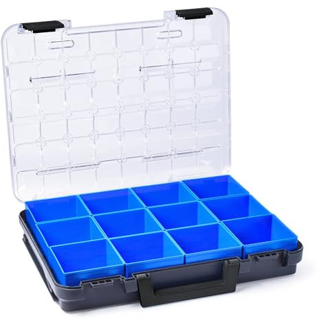 Sortimentskasten groß Schrauben | T-BOXX 320 inkl. Insetbox C3 Anthrazit | Bosch Sortimo Insetboxenset | Ideale Werkzeug Aufbewahrungsbox mit Deckel