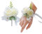 Rikyo 2 Stück Blume Handgelenk Corsage Boutonniere Set, 7,6 cm künstliche Rose und Nelke, handgefertigte Seidenblume für Hochzeit, Blumen, Accessoires, Abschlussball, Anzug, Dekor (weiß)