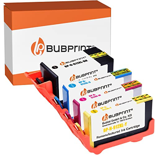 Bubprint 4er-Pack Kompatibel Druckerpatronen als Ersatz für HP 912 XL 912XL für HP OfficeJet Pro 8012 8012e 8014 8014e 8015 8015e 8022 8022e 8023 8024 8024e 8025 8025e Multipack