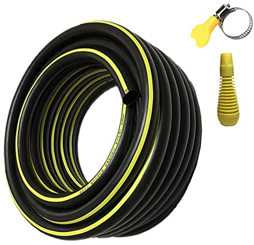 Gartenschläuche Schwarz Tragbar Wasserschlauch mit Düse & Halter, Schwerlast Gummi Gartenschlauch für Rasenterrassen-Gemüsegarten, Lang 10m/15m/20m/30m/40m/50m (Color : 1/2inch, Size : 50m/164ft)