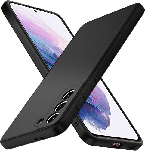 ivoler Silikon Hülle für Samsung Galaxy S21+ 5G / S21 Plus 5G mit Kameraschutz, Ultra Dünne Weiche Stoßfest Schutzhülle Flexible TPU Matte Schwarz Handyhülle Kratzfest Case Cover