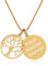 TIMANDO Damen Lebensbaum Kette Namenskette Baum des Lebens Anhänger Personalisierte Halskette mit Gravur Familienkette goldfarben