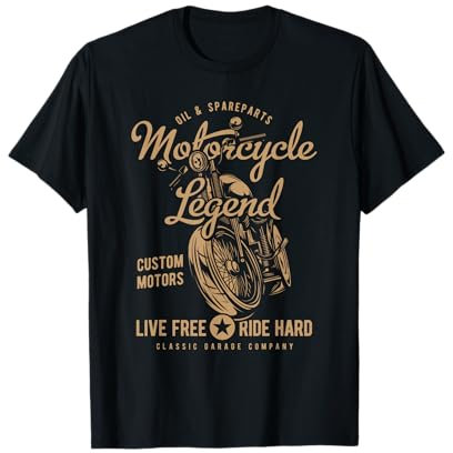 Moto Legend Custom Motors Vintage Bike Maglietta