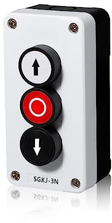 Druckschalter Station, Auf Ab Stopp Taster Steuerbox, Wasserdichter Ladebordwand Schalter für Garagen, Sektionaltore, Kipptore, Schwingtore, Toröffner, Tortaster(SGKJ-3N)