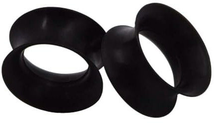 Bishilin Ohr Plugs Silikon, Ohrringe Tunnel 14MM Damen Herren Schwarz, Ohr Expander Set Piercing Jewellery