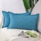 Madizz 2er Set Polyester- Leinen Kissenbezügen Weiche dekorative Kissenbezüge für Sofa Schlafzimmer Kissenhülle Blau 30x50 cm Rechteckig
