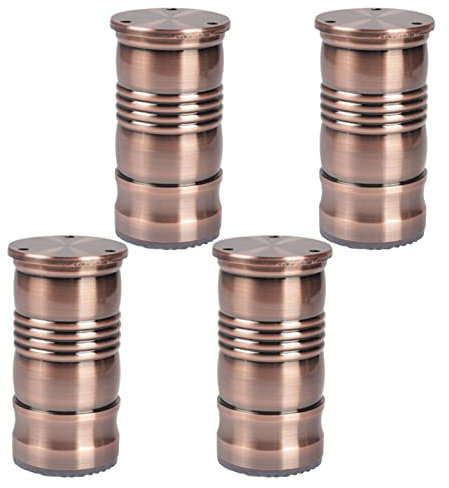 4 Stück Metall Möbelfüße Möbelbeine, verstellbare Schrankfüße Tv Lowboard Möbelfüsse, DIY Ersatzfuß Hardware Zubehör, für Nachttisch Schubladen Sofa Bett (150mm/5.91in,red)