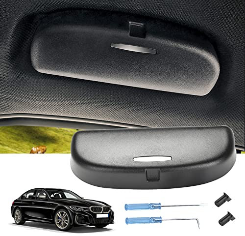 LUWU Kompatibel mit BMW F30 F10 F12 F01 G20 G30 G32 G11 X1 X3 X5 X7 Auto Sonnenbrillenhalter Auto Brillenhalter,Sonnenbrillenhalterung Brillenetui Aufbewahrungsbox Organizer Zubehör(Schwarz)