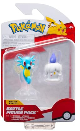Pokémon PKW3008 - Battle Figure Pack - Lichtel & Seeper, offizielle detaillierte Figuren, je 5 cm