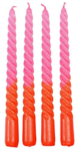 Rex Dip dye Spiralkerzen 4er Set - Pink - Kerze