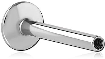 Inoki - Micro labret titane 1.2mm vis interne - Jonc/Tige 1.2 mm, Long. int. 6 mm, Plateau 4 mm
