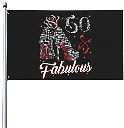 Flagge zum 50. Geburtstag, 91 x 152 cm, einseitig, für den Außenbereich, Bauernhaus, Hofschild, Garten, dekorative Flagge mit Messingösen