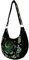 Restyle Kräutertasche Hobo Halbmond Sterne Farnblatt Hexe Gothic bestickt, Schwarz