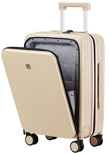 Hanke Grace Koffer mit Rädern, Hartschalengepäck, Fluggesellschaftsgenehmigt, 50,8 cm Reisekoffer, leicht, TSA-Gepäck für 2-3 Tage, Kurze Geschäftsreisen., Kubanischer Sand, 20 Inch Expandable