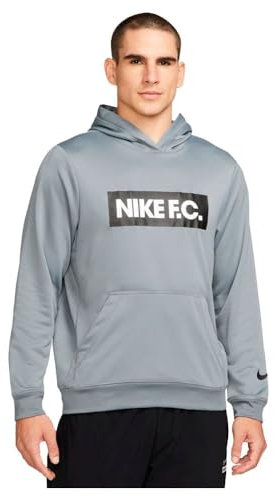 Nike F.C. Herren Soccer Hoodie Pullover, Cool Grey/White/Black, Medium