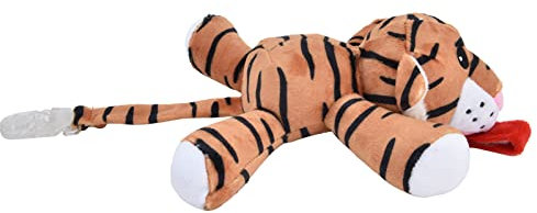 Kuscheliger Schnuller, Babyzubehör, Tier-Schnullerclip, Weich, Beruhigend, Abnehmbar, für Autositz (Tiger)