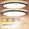Lamparas de Techo 24W, Plafon Led Techo Regulable con Mando a Distáncia & Efecto de Retroiluminación, Lampara de Techo para Dormitorio Cocina comedor habitacion Pasillo Balcón Salón, Negro (2 Pieza)