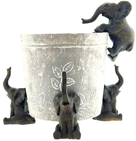 Elefanten Set Topferhöhungen & Pottaufhänger Elefant - Blumentopfhalter Blumentopfständer