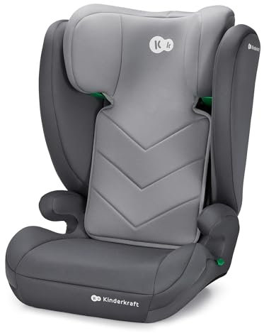 Kinderkraft I-SPARK Seggiolino auto, i-Size, Gruppo 2/3 100-150 cm, da 3,5 a 12 anni, da 15 a 36 kg, leggero (4,5 kg), cintura di sicurezza a 3 punti, Protezioni laterali, Grigio