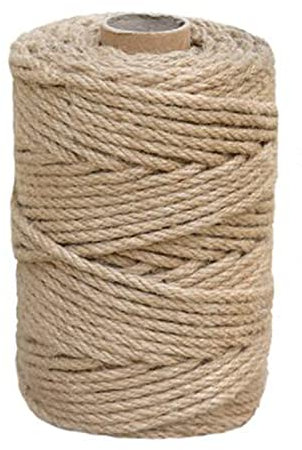 NorthPada Cuerda de cáñamo de sisal natural de 5 mm x 50 metros, cuerda gruesa resistente para rascador de gatos, árbol, jardín, encuadernación, manualidades, material de embalaje