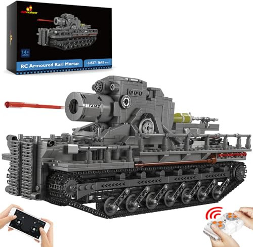 JMBricklayer Ensemble de blocs de construction 61517 de mortier blindé RC de la Seconde Guerre mondiale, collection historique militaire pour enfants de 8 ans et plus, excellent cadeau de fête
