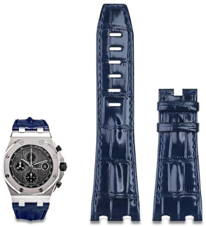 FACDEM 28 mm importiertes Lederarmband für AP Audemars Piguet 42 mm für Royal Oak Offshore-Uhrenarmbandzubehör Dornschließe 15710/15703, Without Buckle, Achat