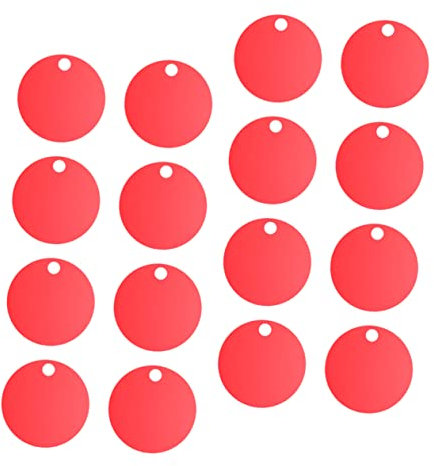 SEWOART 25 Stk Leeres Etikett Haustiermarken Für Katzen Namensschilder Für Hunde Personalisiert Armbandrohlinge Zum Stanzen Haustiermarke Für Hunde Silberne Rohlinge Rot Runden Ventil