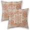 BETGINY Herbst-Kissenbezüge im Boho-Stil, 61 x 61 cm, Orange und Creme, ethnisches Design, für den Außenbereich, dekorative Dekokissen für Couch, Teppichmuster, Dekor-Kissenbezug, 2 Stück,