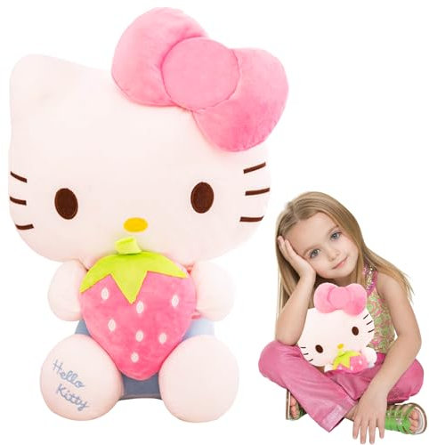 Kitty Plüschtier, 30cm KT Cat Plüschpuppe, Flauschige Figur für Kinder, Cartoon Kuscheltier Stofftier Gefüllte Plüschpuppe, Jungen Mädchen Geburtstaggeschenke Party Supplies(B)