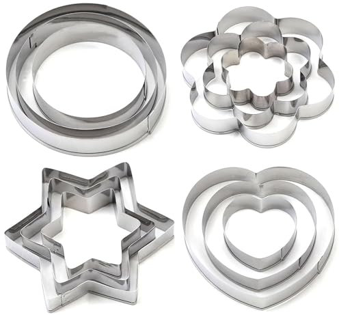 12-Piece Biscuit Metal Cookie Cutters Set - Diverse Shapes for Creative Baking - Premium Pastry & Biscuit Cutters for Fun & Precise Cuts