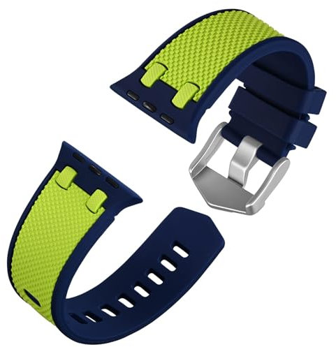 Anbeer Banda incisa a scacchiera bicolore compatibile con i cinturini per Apple Watch, cinturino sportivo in silicone morbido ed elegante per iWatch Serie Ultra/Ultra2/9/8/SE/7/6/5/4/3/2/1