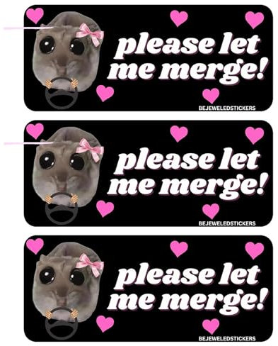 Trauriger Hamster Fahren Aufkleber, Stoßstange Aufkleber Abziehbild, Lustige Hamster Große Augen, Selbstklebend Abnehmbar, Streich Lustige Auto Aufkleber für Autos, Computer, LKW, SUV