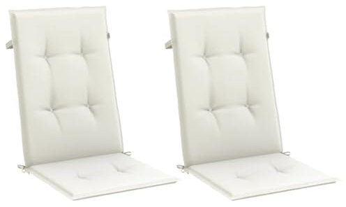 vidaXL Hochlehner-Auflagen 2 STK. Melange Creme 120x50x4 cm Stoff