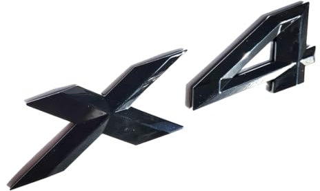 MCK Auto - X4 schwarz glänzendes Kofferraum-Logo, Heckabzeichen, Emblem, Tuning-Modifikation F26 G02
