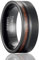 SOXEMAN Vintage-inspirierter Herrenring aus Wolframkarbid, mit schwarzer Holzmaserung, Breite 8 mm, Eheringe, Verlobungsringe.