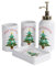 Santentre Weihnachten Badezimmer Set 4 Teile - Seifenspender, Zahnbürstenhalter, Becher, Seifenschale, Weihnachtsmann Schneemann Keramik Zahnputzbecher Set, Arbeitsplatten-Wohndekor, Weihnachtsbaum