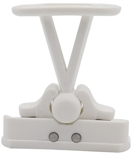 IUSOT Caravan Door Retainer Catch for Static Caravan, Motorhome, RV, Camper, Boat Locker, Heavy Duty White with Stainless Steel Springs, Vi-va T-Type Holder Clip for Secure Door Stop