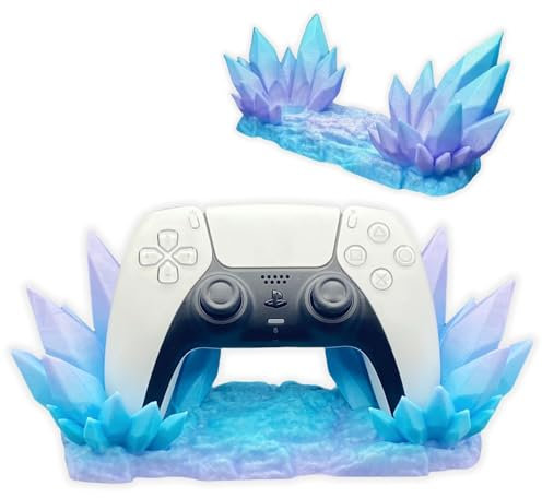 CHOWONE Crystal Throne Controller Stand for Xbox, 3D Printing Game Controller Holder Controller Display Stand for Switch Xbox Series PS5 PS4 PC, Controller Accessories for Desk Decor (Bluish Violet)