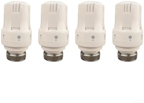Thermostat-Heizkörperventil, M30 x 1,5 Thermostatkopf, Thermostatventil, Heiztemperaturregelventil für Zuhause, Büro, 4 Stück