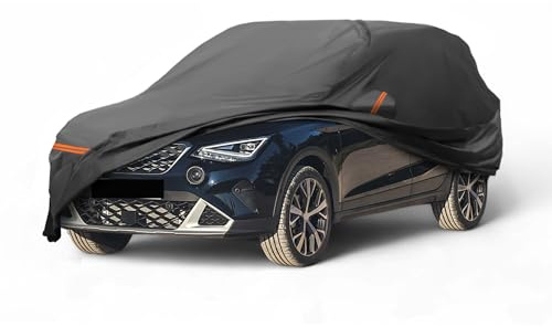A ABSOPRO Autoabdeckung Für Seat Arona 17-20 Wasserdicht Schwarz 1 STK | PEVA, Spunlace Baumwolle, Outdoor, Winddicht, Schutz, Mit Passagiertür Reißverschluss, Atmungsaktiv