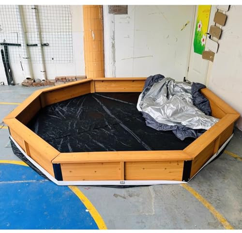 Large Outdoor Octagon Sandbox with Corner Protection Design and Fenced Area 300x300cm