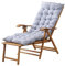 SZITW Fauteuil inclinable Pliable, Chaise Longue en Bois pour Jardin/terrasse, Chaise Longue inclinable réglable à 5 Positions, transat d'extérieur avec Repose-Pieds allongé, avec Coussin (Couleur