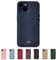 Tirita Personalised Leather Phone Case for iPhone 15 Pro Max – Leather Navy Blue Case or Cover With Custom Initials – Personalised Gift for Women or Men [11. Navy Blue Gold Embossed Initials]