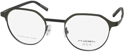 Oga 10184o Titan-Flex-Metall-Brillenrahmen/Brille, leicht, allergiefrei, Grün / Schwarz, 49-22-145