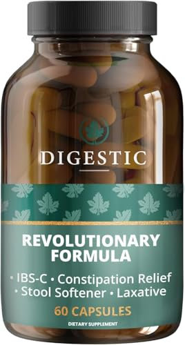 Digestic - Laxative for Constipation Relief, Stool Softener 100% Natural, 60 Capsules, Colon Cleanse, Detox Cleanse, Bloating and Gas